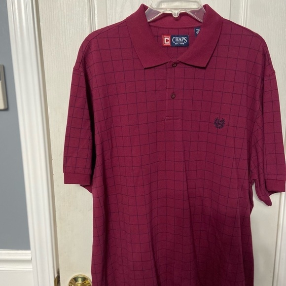 Chaps Ralph Lauren Polo Burgundy with Navy Stripe‎ Size XL Excellent Condition! - Picture 1 of 5